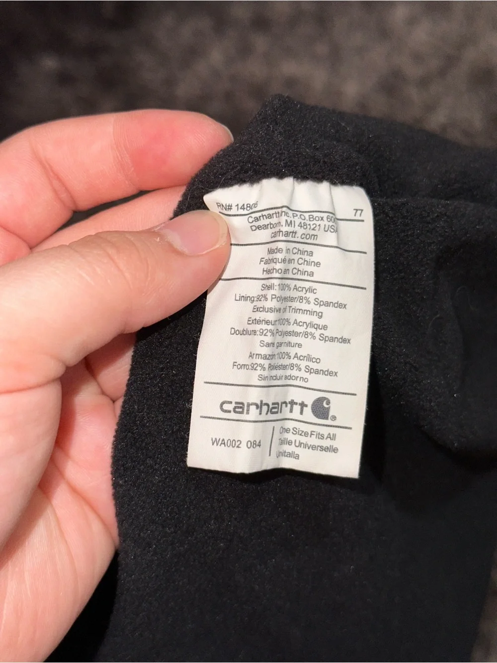 Carhartt Youth Blue Tan Striped Fleece Lined Beanie Hat OS Skater Streetwear